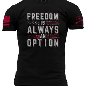 Grunt Style Black and Red Patriotic Short Sleeve Tee